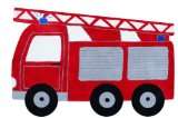  Kinderteppich Feuerwehr Auto rot 100x140 cm zum Spielen 