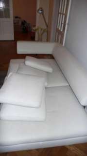 Designer Leder Sofa Couch weiss / Valentini Italy Model Moving in 