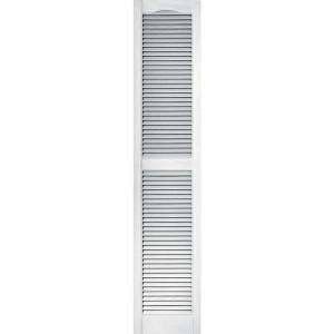 Builders Edge 15 in. x 72 in. Louvered Shutters Pair #001 White 