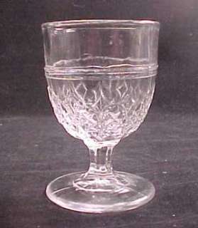 Six Double Spear Early American Pattern Glass Egg Cups  