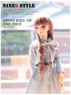 Denim Roll up one piece & lace cape (BJD outfit SD16, SD13, MSD 