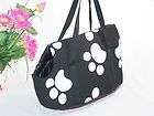 New  Pretty Black Paws /Dog Pet Travel Carrier Tote Bag/13 Purse 