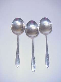 CARLTON SILVER PLATE SERVING SPOONS SET OF 3  