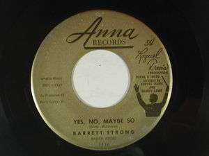 BARRETT STRONG northern soul 45 YES, NO, MAYBE SO/YOU KNOWS WHAT TO DO 