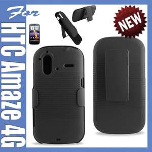 Mobile HTC Amaze 4G Ruby Holster Combo Belt Clip Stand Shell Rubber 