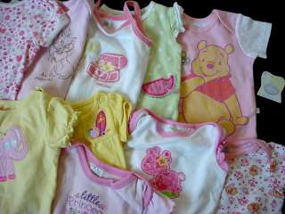 50 pcs USED BABY GIRL LOT NEWBORN 0 3 3 6 MONTHS SUMMER CLOTHES LOT 