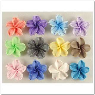   PCS Mixed Color Fimo Polymer Clay Colorful Plumeria Flower Beads 30mm