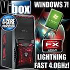    259 AMD FX4100 4.0GHz RADEON HD 6770 8GB RAM WIN 7 TOP GAMING PC