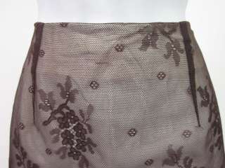 MARCH BY CHRISTINA PERRIN Dark Brown Lace Skirt Sz 6  