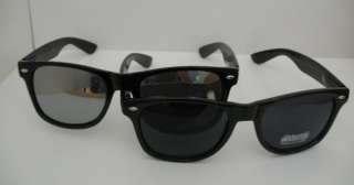 Pair Wayfarer Sunglasses Mirrored & Dark lenses Black  