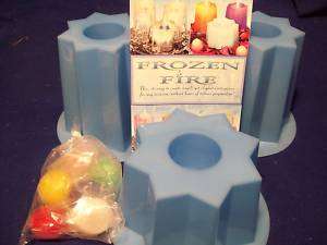 CANDLE MOLDS FROZEN FIRE HOME DECOR W/ CANDLES MIB  
