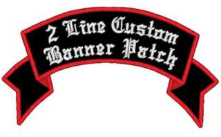 Custom Embroidered Name Patch Rocker Banner Motorcycle  