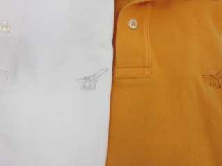 LOT 2 HENRY COTTONS Mens Orange White Polo Shirt Sz M  