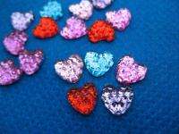 100 Mini Plastic Shiny heart gem 8mm flatback 5 Colors RA003 2  