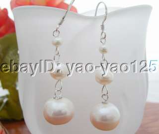 WOW 12MM Natural White Pearl Earring 925 Sliver Hook  