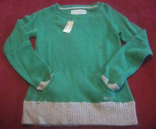 Junior Aeropostale Green Crew Sweater Small S $44 NWT  