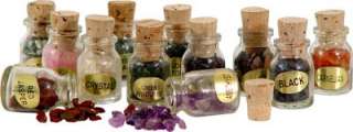 Semi Precious Stone Nuggets in Corked Jars for Spells  