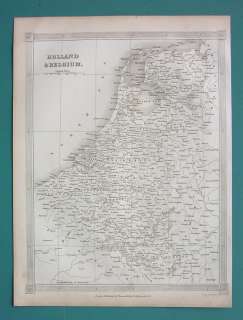 1842 ANTIQUE MAP  Holland Belgium Luxemburg  