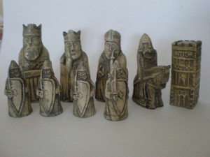 Miniture Isle of Lewis Fantasy Model Resin Chess Set  