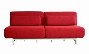 Red Fabric Sofa Chair Bed Convertible Set  
