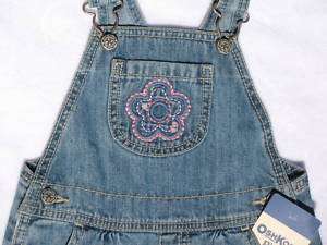OshKosh Latzhose Overall Jeans Blume 68/74/80/86/92 NEU  