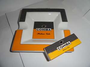 Cohiba ceramic ashtray measures approx 7.5 x 7.5 x 2  