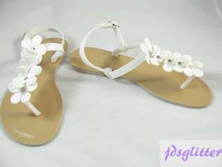 GUESS White Backstrap w/Flower Sandals NWT  