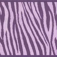 Wallpaper Border Designer Animal Print Purple Zebra  