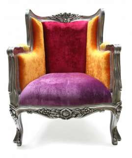 French Style Funky Colourful Designer Wing Chair Vivid Luxury Wedding 