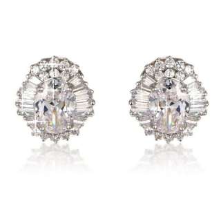   swarovski clear crystal studded earrings crystal encrusted in a bed