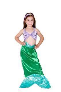 Little Mermaid Dress Up Costume with Headband   Size 3 5  