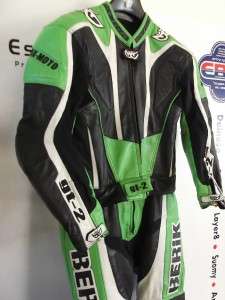 Berik Green GT2 Two Piece Motorcycle Leathers UK 42 Large VGC  