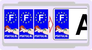   Portugal FPF Autocollant Sticker Plaque immatriculation