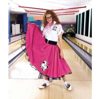 Halloween Costumes Complete Poodle Skirt Outfit (Pink & White) Adult 