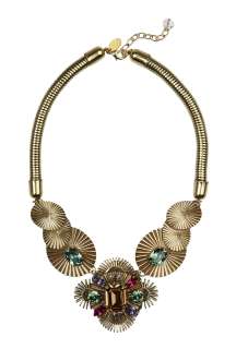 Anton Heunis  Art Deco Disc & Multi Coloured Crystal Necklace by 