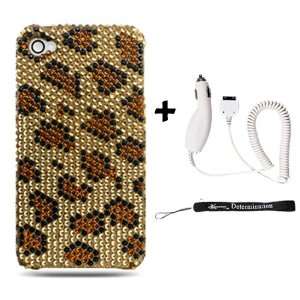  CASE GOLD LEOPARD   REAR CASE for Apple iPhone 4 / 4th Generation 
