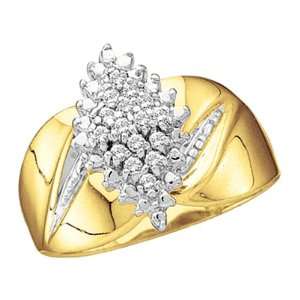  10K Yellow Gold 0.15 ct. Diamond Cluster Ring Katarina Jewelry
