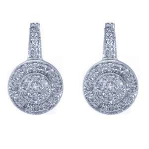   White Gold, Diamond Antique Style Fashion Earrings (0.60 ctw) Jewelry