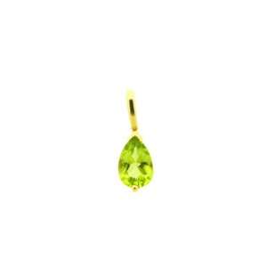  9ct Yellow Gold Peridot Pear Drop Pendant Jewelry