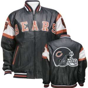 NFL Chicago Bears Logo 4 Black Brown Leather Jacket For Fans - Freedomdesign