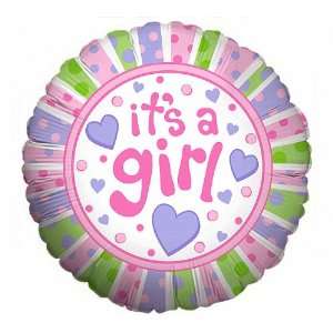   Dots & Hearts Large 18 ROUND Mylar Foil Balloon   Baby SHOWER Shower