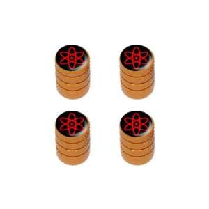   Symbol Black Red   Tire Rim Valve Stem Caps   Orange Automotive