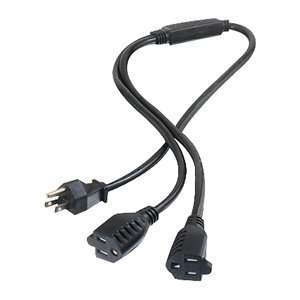  Cables to Go 29805 1 to 2 18 AWG Power Cord Splitter (3 