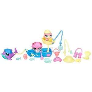  Littlest Pet Shop Figures Themed Playset Lazy Fishing Day 