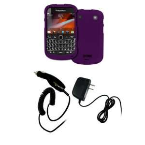  EMPIRE Purple Rubberized Hard Case Cover + Car Charger 
