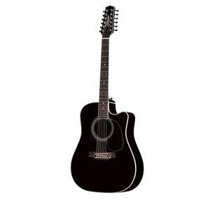 Takamine EF381SC 12 String Acoustic Guitar Black  