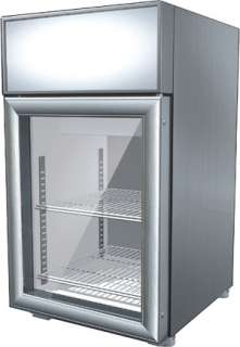   Steel Countertop Beverage Cooler   Commercial Glass Door Refrigerator