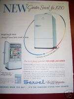 1950 Antique Servel Kitchen Gas Refrigerator Ad  