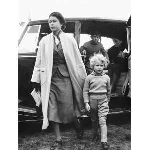 Princess Anne at Four Years Old Arriving with Queen Elizabeth at a 