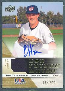 2009 UD Bryce Harper USA Future Watch Auto Jersey  